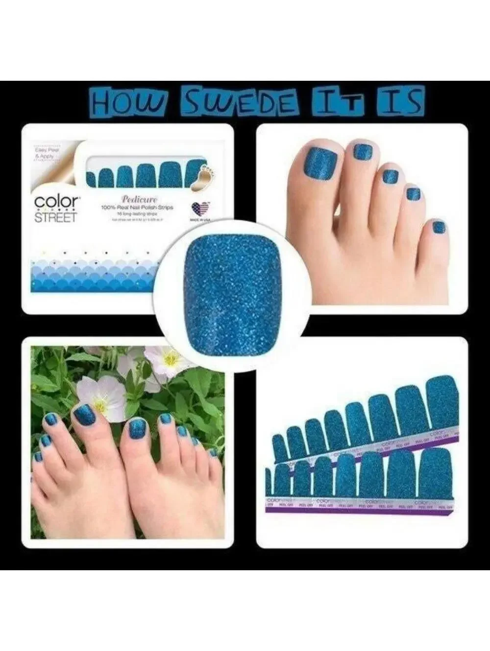 How Swede It Is (retired) – New/Sealed Color Street Nail Polish Pedicure Strips
